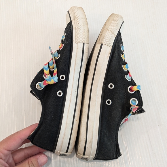 CONVERSE black canvas low top no tie sneakers size 8 - Picture 5 of 11